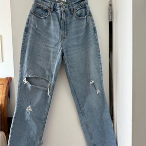 Women's Distressed Blue Jeans
